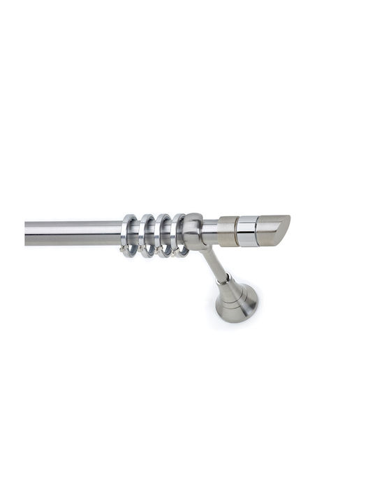 Anartisi Metallic Curtain Pole S25 Double with Rod Diameter 25mm Length 160cm Nickel Satin