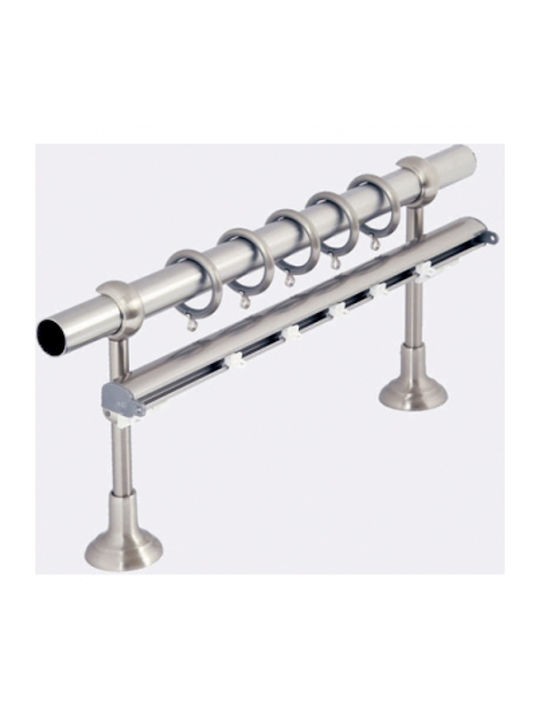 Guy Laroche Metallisch Vorhangstange Capital Doppel mit Stange Φ25mm 160cm Silber