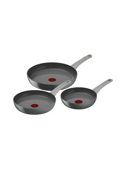 Tefal Renew On Pans Set of Aluminum with Non-stick Coating Grey 3pcs