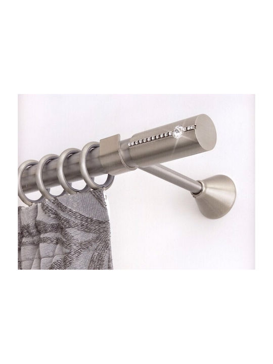 Guy Laroche Metallisch Vorhangstange Bianco Einfach Φ25mm 160cm Silber