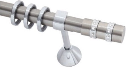 Guy Laroche Metallisch Vorhangstange Profile Einfach Φ25mm 160cm Silber