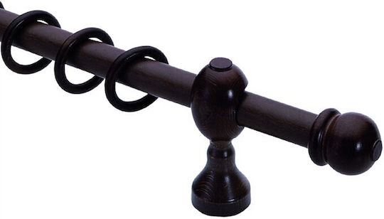 Ramino Lemn Galerie pentru perdele Simplu Φ30mm 140buc Negru
