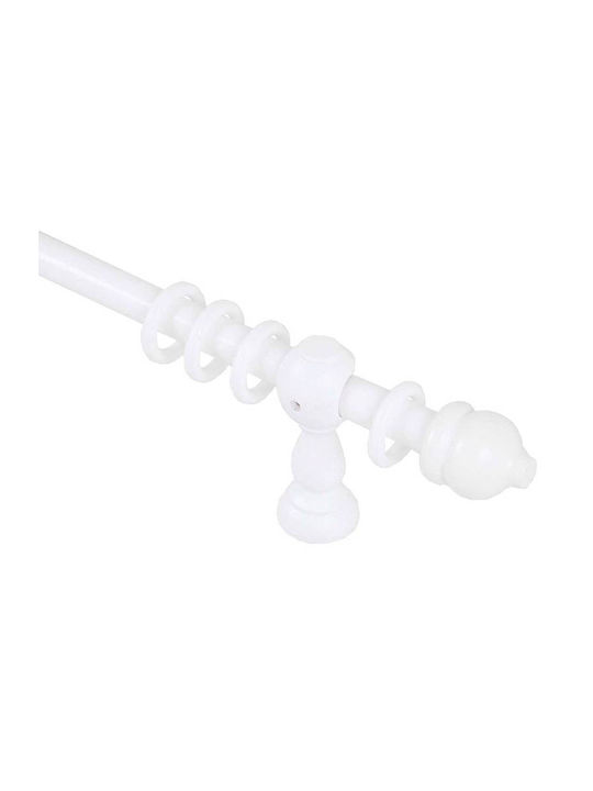 Ramino Wooden Curtain Pole Single Φ30mm 160cm White