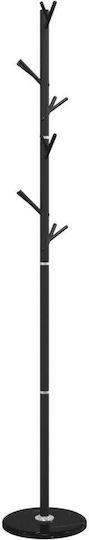 vidaXL Metallic Coat Rack Black 29x29x175cm