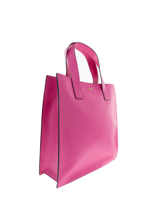 Guess Leather Women's Bag Shopper Shoulder Fuchsia