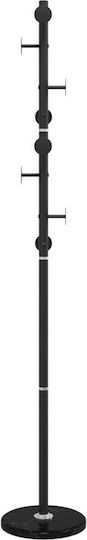 vidaXL Metallic Coat Rack Black 29x29x176cm