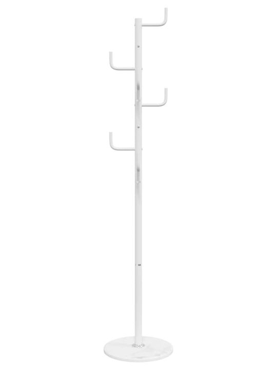 vidaXL Freistehender Kleiderständer Metallisch Weiß 37x37x183cm