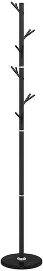 vidaXL Metallic Coat Rack Black 29x29x175cm