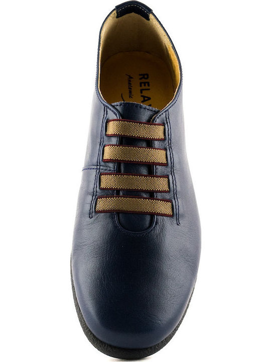 Women's Leather Oxford Shoes Blue