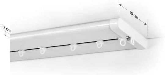 Anartisi Phantom One-Way Aluminum Curtain Track Silver 360cm A298318_11062