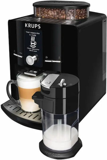 Krups Αυτόματη Μηχανή Espresso 1450W Πίεσης 15bar με Μύλο Άλεσης Μαύρη EA829810