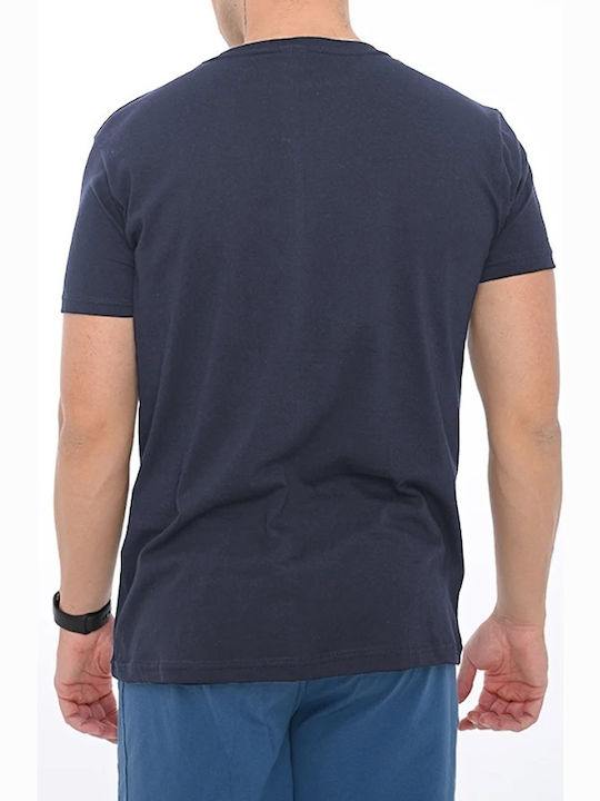 Bodymove Men's Athletic T-shirt Short Sleeve Navy Blue