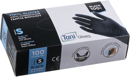 Intertan Vinyl Examination Gloves Powder Free Black 100buc