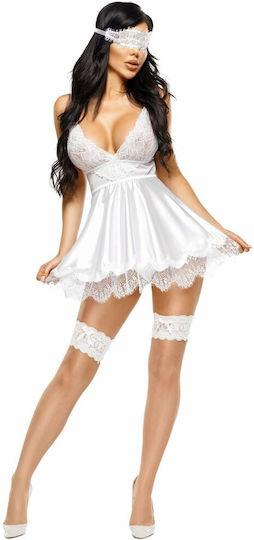 Beauty Night Set Sexy De Lenjerie Cu Dantelă Albă
