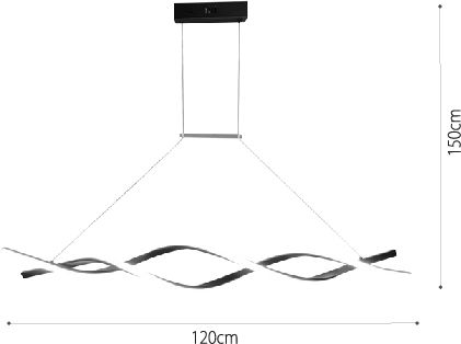 Inlight LED Κρεμαστό Φωτιστικό Μαύρο 120x120εκ.
