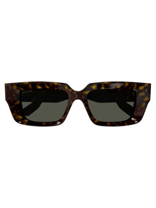 Gucci Γυναικεία Γυαλιά Ηλίου με Καφέ Ταρταρούγα Κοκκάλινο Σκελετό και Πράσινο Φακό GG1529S 002