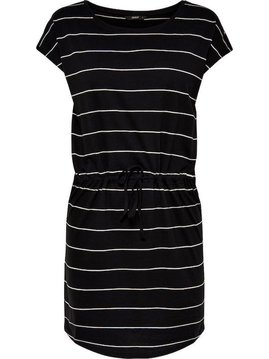 May Sommer Mini Kleid Black Stripes