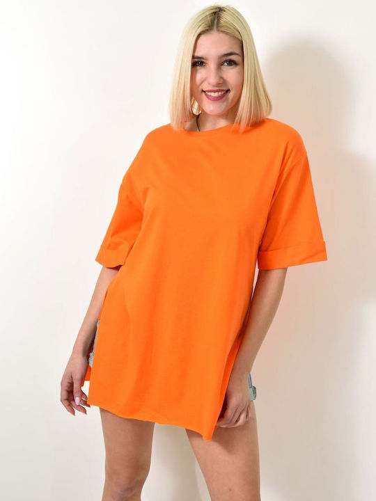 Potre Γυναικείο Oversized T-shirt Πορτοκαλί