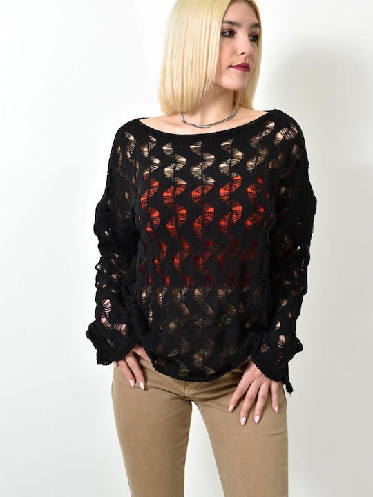 Women's Blouse Cotton Long Sleeve Black