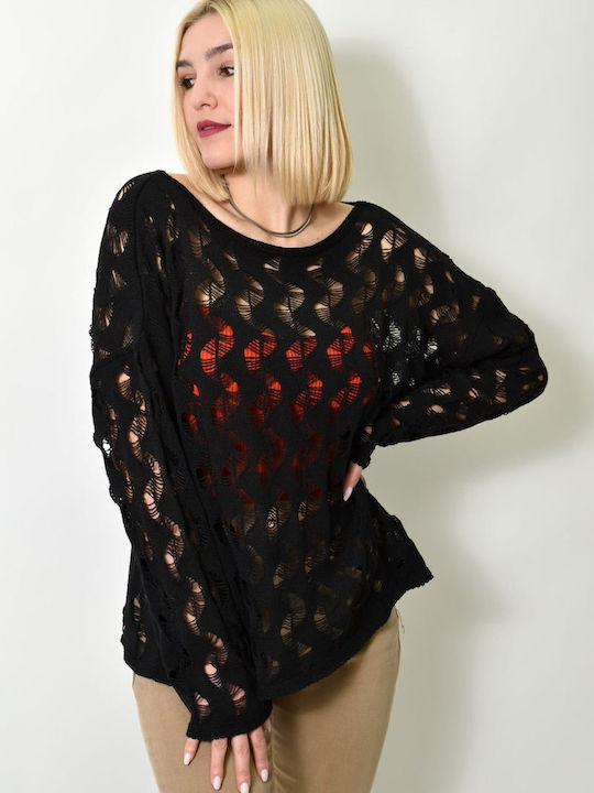 Women's Blouse Cotton Long Sleeve Black