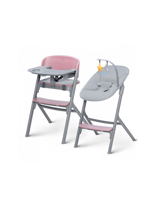 Kinderkraft Livy & Lounger Calmee Scaun Înalt De Masă Bebe 3 În 1 Aster Roz