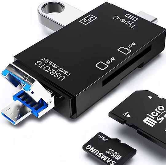 Card Reader micro USB USB 3.1 Type-C για SD/microSD Λευκό