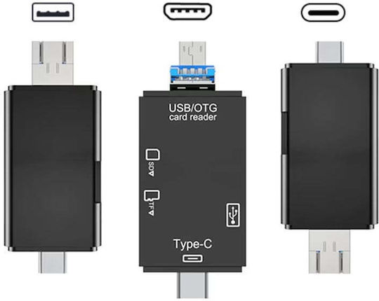Card Reader micro USB USB 3.1 Type-C για SD/microSD Λευκό