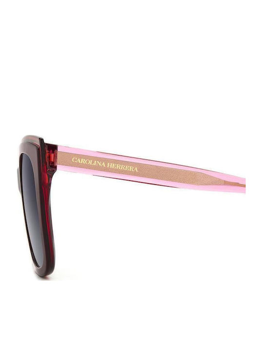 Carolina Herrera Women's Sunglasses with Burgundy Plastic Frame and Gray Gradient Lens HER 0249/G/S 0T5/9O