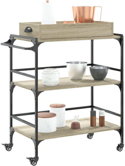 vidaXL vidaXL Lebensmittelregal Holz Mit 3 Ebenen Braune 81,5x41x92,5cm