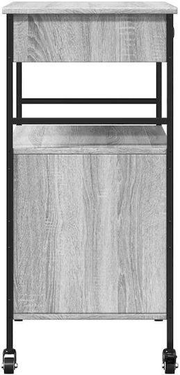 vidaXL Wooden Kitchen Trolley 3 Tiers Gray 56x43x89.5cm