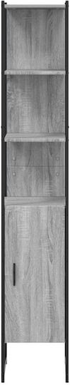 vidaXL Επιδαπέδια Ραφιέρα Μπάνιου Ξύλινη 33x33x185.5cm Γκρι