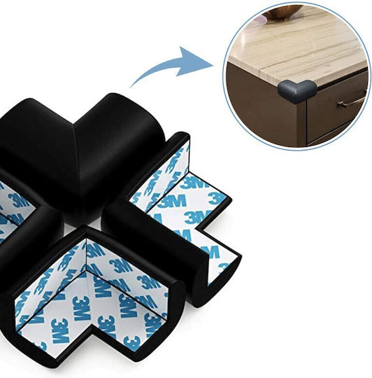 Sipo Protection Corner with Sticker in Black Color 4pcs