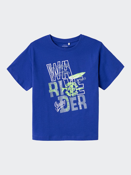 Name It Kids Blouse Short Sleeve Clematis BlueWave Rider Blue