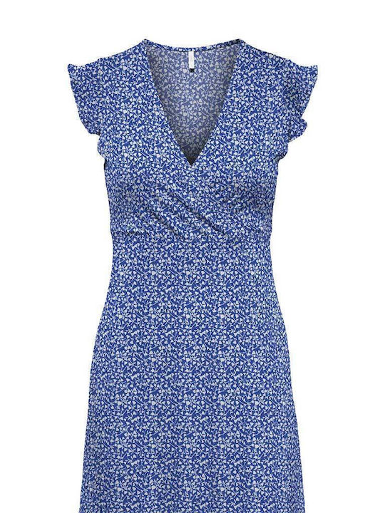 Life Midi Kleid Wickel mit Rüschen Blue
