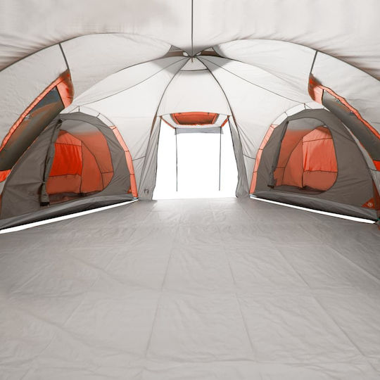 vidaXL Καλοκαιρινή Σκηνή Camping Τούνελ Πορτοκαλί για 12 Άτομα 840x720x200εκ.