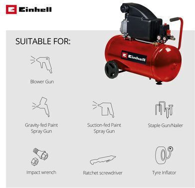 Einhell TC-AC 270/50/8 Въздушен компресор 75дБ с Резервоар 50лт 4007360