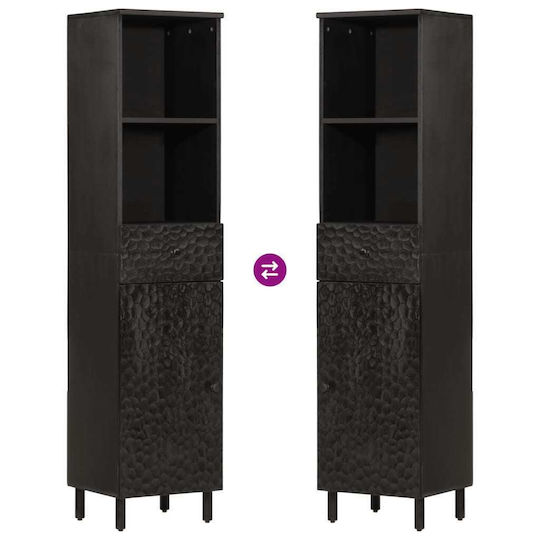 vidaXL Badezimmersäule Wandhängeschrank H38xB33xH160cm Schwarz