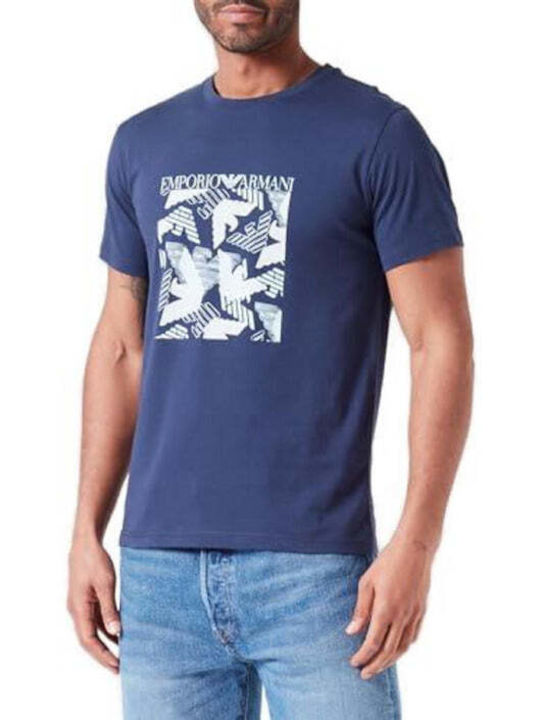 Emporio Armani Herren T-Shirt Kurzarm Blau