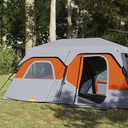 vidaXL Camping Tent Cabin Orange for 9 People 441x288x217cm