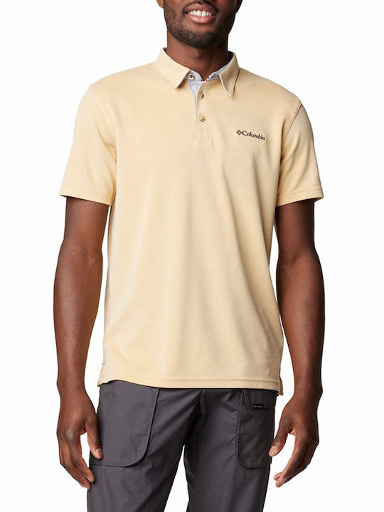 Columbia Nelson Point Men's Short Sleeve Blouse Polo Ivory