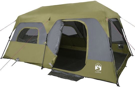 vidaXL Summer Camping Tent Green For 9 People 441x288x217cm
