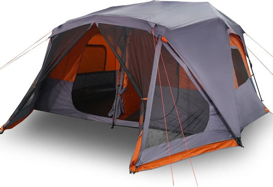 vidaXL Camping Tent Cabin Orange for 10 People 443x437x229cm