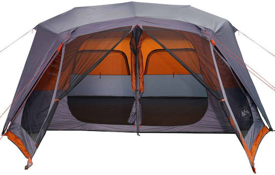 vidaXL Camping Tent Cabin Orange for 10 People 443x437x229cm