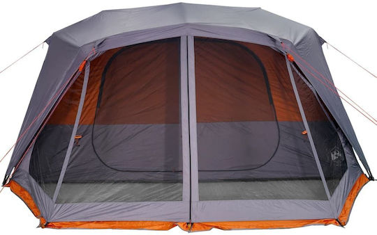 vidaXL Camping Tent Cabin Orange for 10 People 443x437x229cm