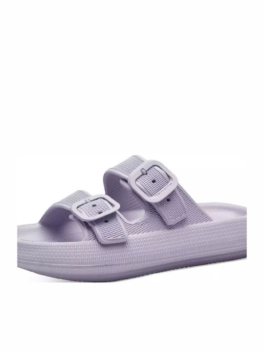 Flache Sandalen für Damen in Lila Farbe