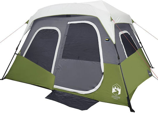 vidaXL Camping Tent Cabin Green for 6 People 344x282x212cm