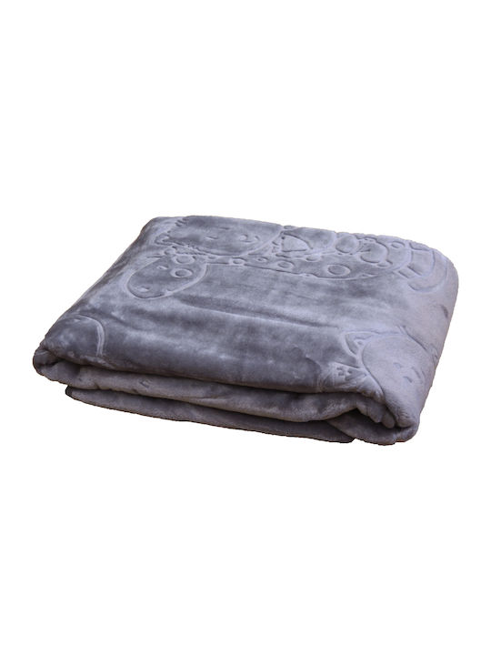 Anna Riska Blanket Nursery Swaddling Blankets Sleeping bag Bear Velvet Gray Gray 110x80cm