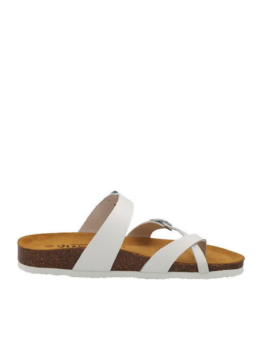 Bombay Leather Women's Flat Sandals Anatomic in White Color