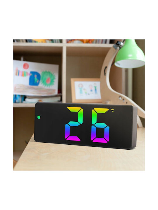 Ceas De Masă Digital Led Cu Ceas Deșteptător Negru