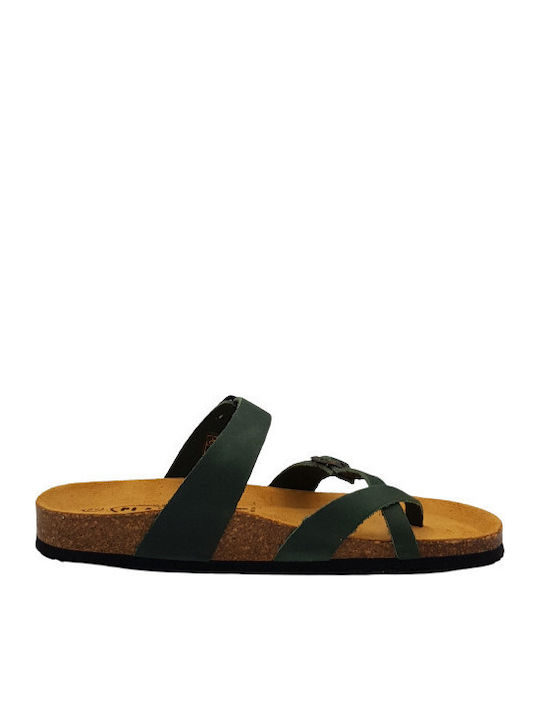 Leather Women's Flat Sandals Anatomic Apure Forest